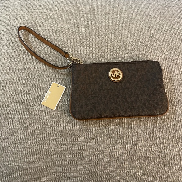 Michael Kors Handbags - Michael Kors Fulton Wristlet Brown NWT
